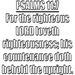 Psalms 11:7 KJV  For the righteous LORD loveth righteousness; his countenance doth behold the upright.