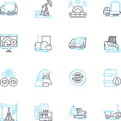 Automobiles vehicles linear icons set. Cars, Trucks, Vans, SUVs, Sedans, Convertibles, Coupes line vector and concept signs. Hatchbacks,Minivans,Pickups outline illustrations