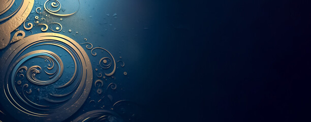 Premium design with navy and blue tones, light indigo and gold accents, and a dark swirly background. Ideal for high-end logos and patterns. generative AI