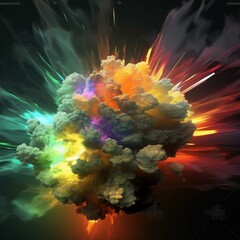 explosion full of color