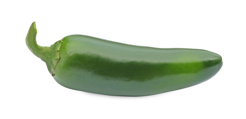 Green hot chili pepper isolated on white