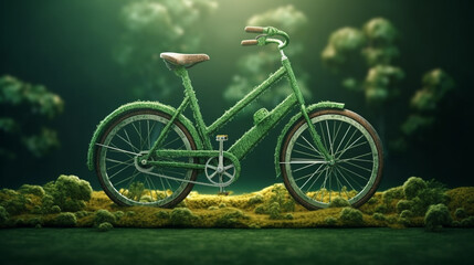Fototapeta na wymiar Green Transportation on World Bicycle Day, A Vector Illustration Generative AI