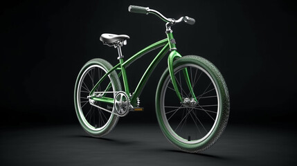 Fototapeta na wymiar This modern 3D green bike is perfect for any design project with copy space Generative AI