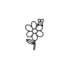vector illustration of a flower with a cute insect