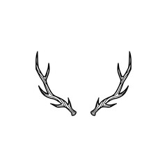 vector illustration of two antlers deer