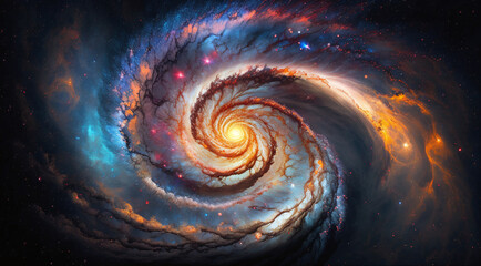 Spiral Galaxy AI Generative Image