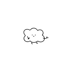 cute cloud doodle illustration vector