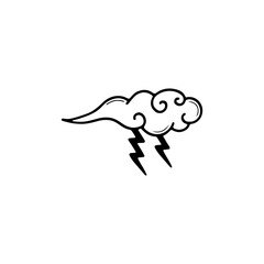 vector illustration of a cloud with lightning