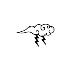 Fototapeta premium vector illustration of a cloud with lightning