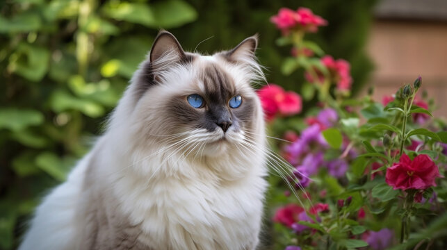 Close-Up Image Of A Cat AI Generative Image