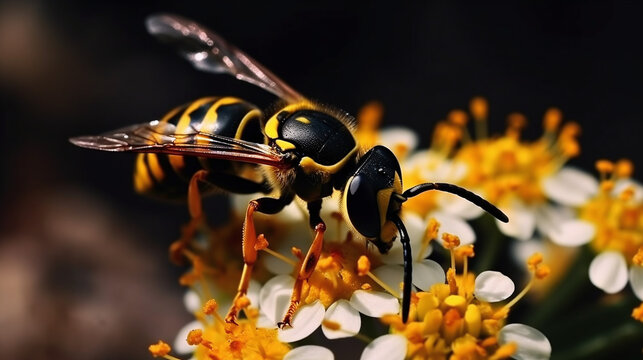 Close-Up Image Of A Wasp AI Generative Image