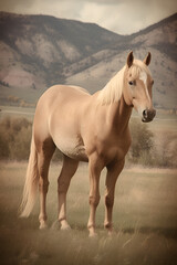 Obraz na płótnie Canvas Beautiful Horse Vintage style Montana 