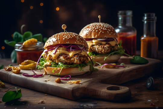 Juicy Delicious Chicken Burger 