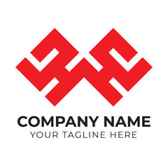 Corporate minimalist abstract monogram business logo design template