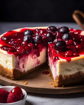 Blueberry Cheese Cake AI Generated