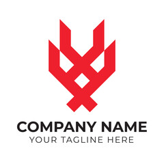 Professional creative modern abstract monogram VXVX letter business logo design template