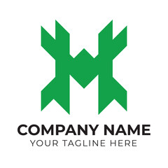 Obraz premium Professional creative modern abstract monogram MH letter business logo design template