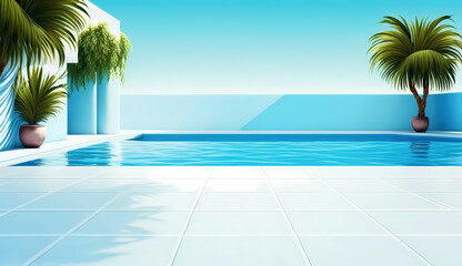 リゾート プール | resort pool  Generative AI	