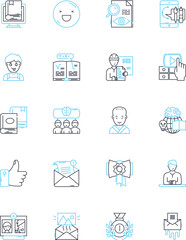 Summit linear icons set. Attainment, Acme, Pinnacle, Summitting, Heights, Vertex, Conquest line vector and concept signs. Climbing,Elevation,Ascent outline illustrations
