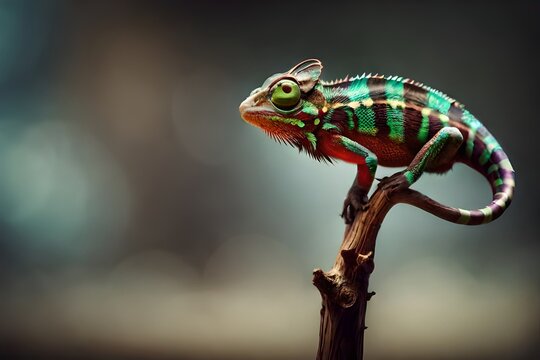 chameleon on leaf