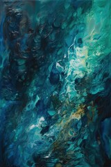 Fototapeta na wymiar Oceanic background paint in blue, generative ai