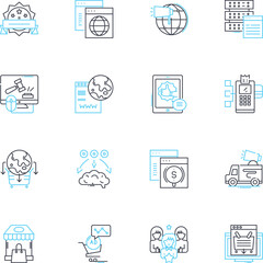 Christmas Sale linear icons set. Discount, Deals, Sale, Gifts, Decorations, Shopping, Season line vector and concept signs. Joy,Merry,Jolly outline illustrations