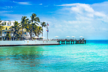 Colorful Higgs Memorial Beach Park, Key West, Florida.