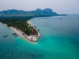 Fototapeta premium Koh Mook tropical Island in the Andaman sea in Thailand, tropical beach with white sand