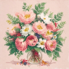 beautiful elegant floral bouquet illustration