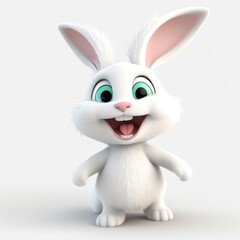 Obraz na płótnie Canvas rabbit cartoon character isolated on white background - generative ai