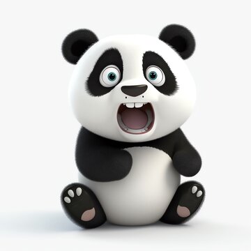cartoon panda character isolated on white background - generative ai