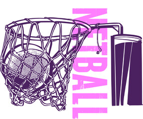 vector illustration of the Netball ball and hoop © xamyak13