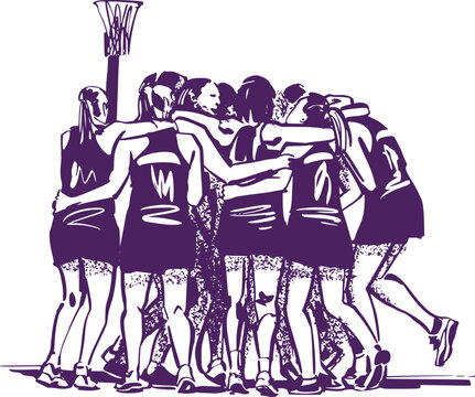 The netball player with ball in her hands