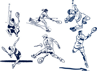 vector illustration of a tennis player holding a ball.