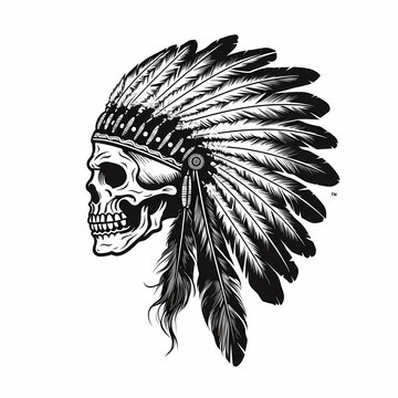 Apache Head Skull. Generative AI