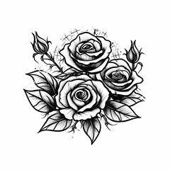 Black Rose Tattoo. Generative AI