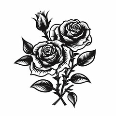 Black Rose Tattoo. Generative AI