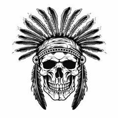 Apache Skull Head. Generative AI