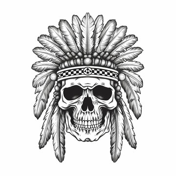 Apache Skull Head. Generative AI