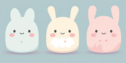 Cute  kawaii minimal character pastel