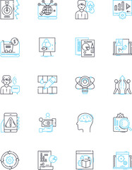 Web governance linear icons set. Accessibility, Accountability, Authority, Compliance, Consistency, Control, Coordination line vector and concept signs. Cybersecurity,Ethics,Governance outline