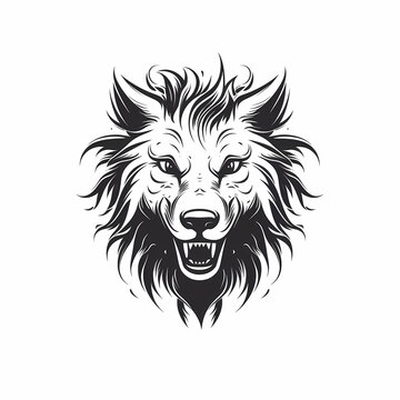 Hyena Head Logo. Generative AI