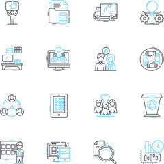 Mtary system linear icons set. Neuron, Synapse, Dendrite, Axon, Myelin, Neurotransmitter, Action potential line vector and concept signs. Firing rate,Plasticity,Receptor outline illustrations