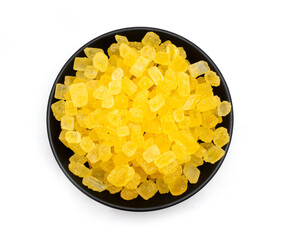 dark crystal sugar on white background