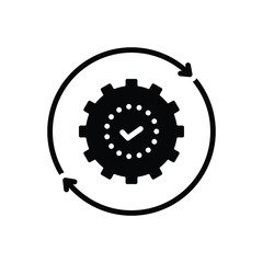 Black solid icon for sync 