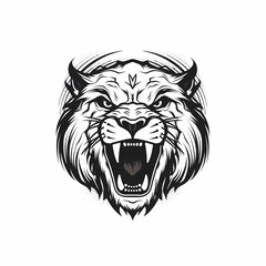 Sabretooth Head Logo. Generative AI