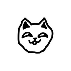ugly cat outline drawing art