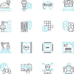 Laser printing linear icons set. Tr, Fuser, Resolution, Cartridge, Duplex, Drum, Maintenance line vector and concept signs. Printer,Paper,Imaging outline illustrations