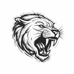 Sabretooth Head Logo. Generative AI