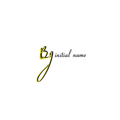 Bg Initial Handwriting Signature Logo Vector